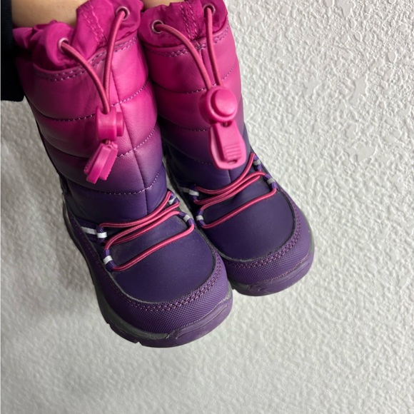 Lands' End Kids' Purple and Pink Snow Boots Toddler Girl 7 Skiing Snowboarding - Picture 6 of 8